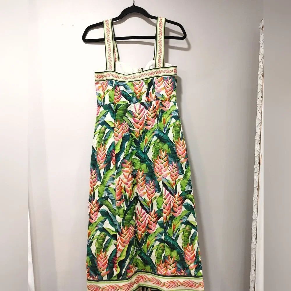 Farm Rio printed linen midi dress Size Xsmall - Picture 14 of 14